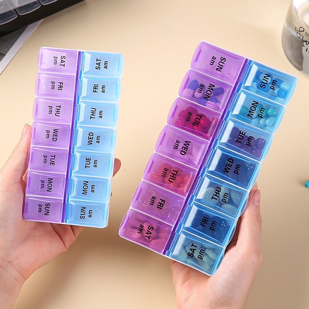 Travel Accessories Case - 14 Compartments Independent Pill Case Portable