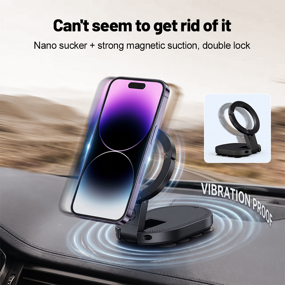 Travel Accessories Case - 360° Rotation 3‑In‑1 Suction Cup Magnetic