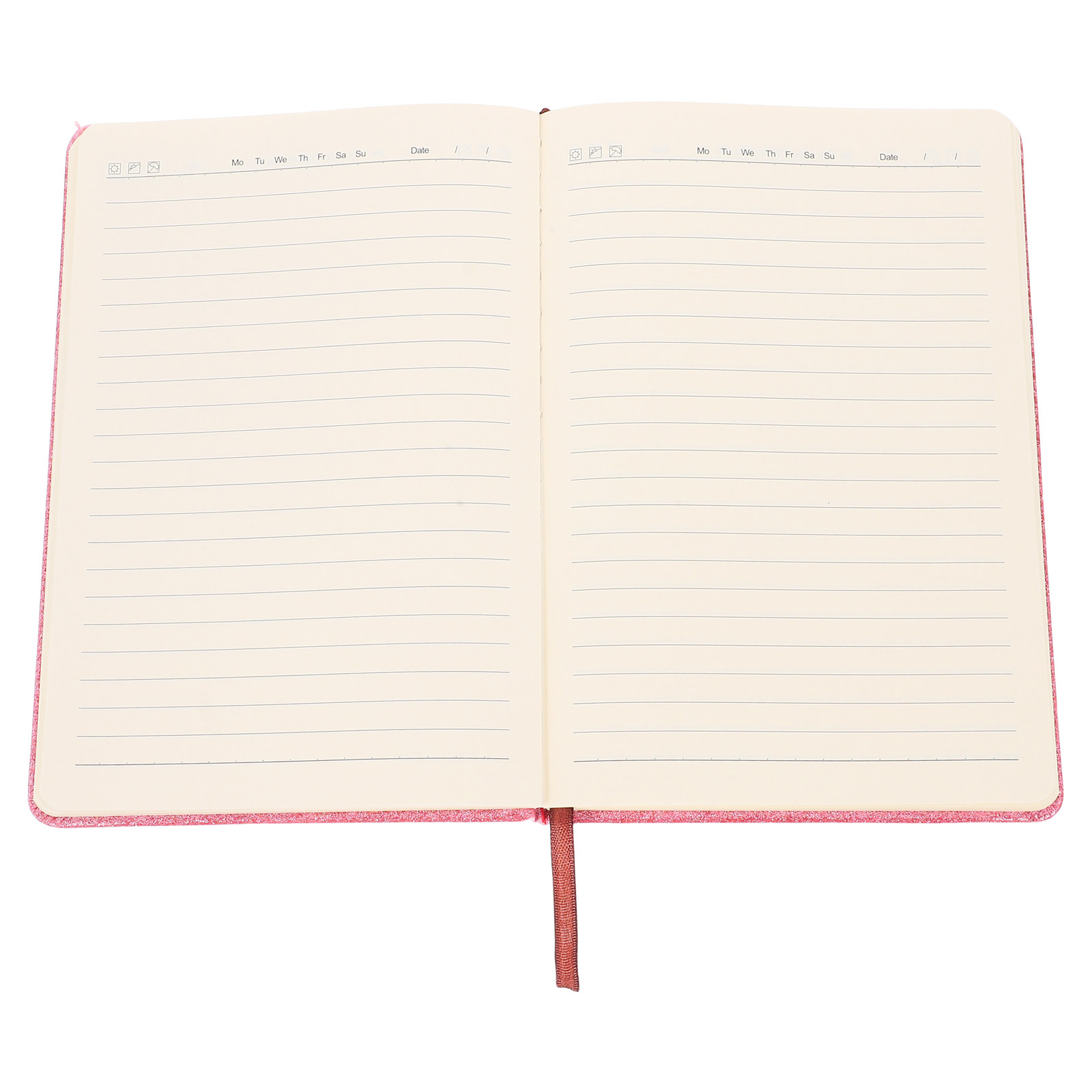 Travel Notebook Journal - A5 Hardcover Glittery Notebook with Elastic