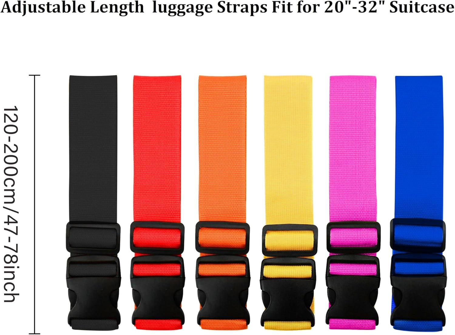 Travel Accessories For Kids - Bright Color Adjustable Luggage Straps 2