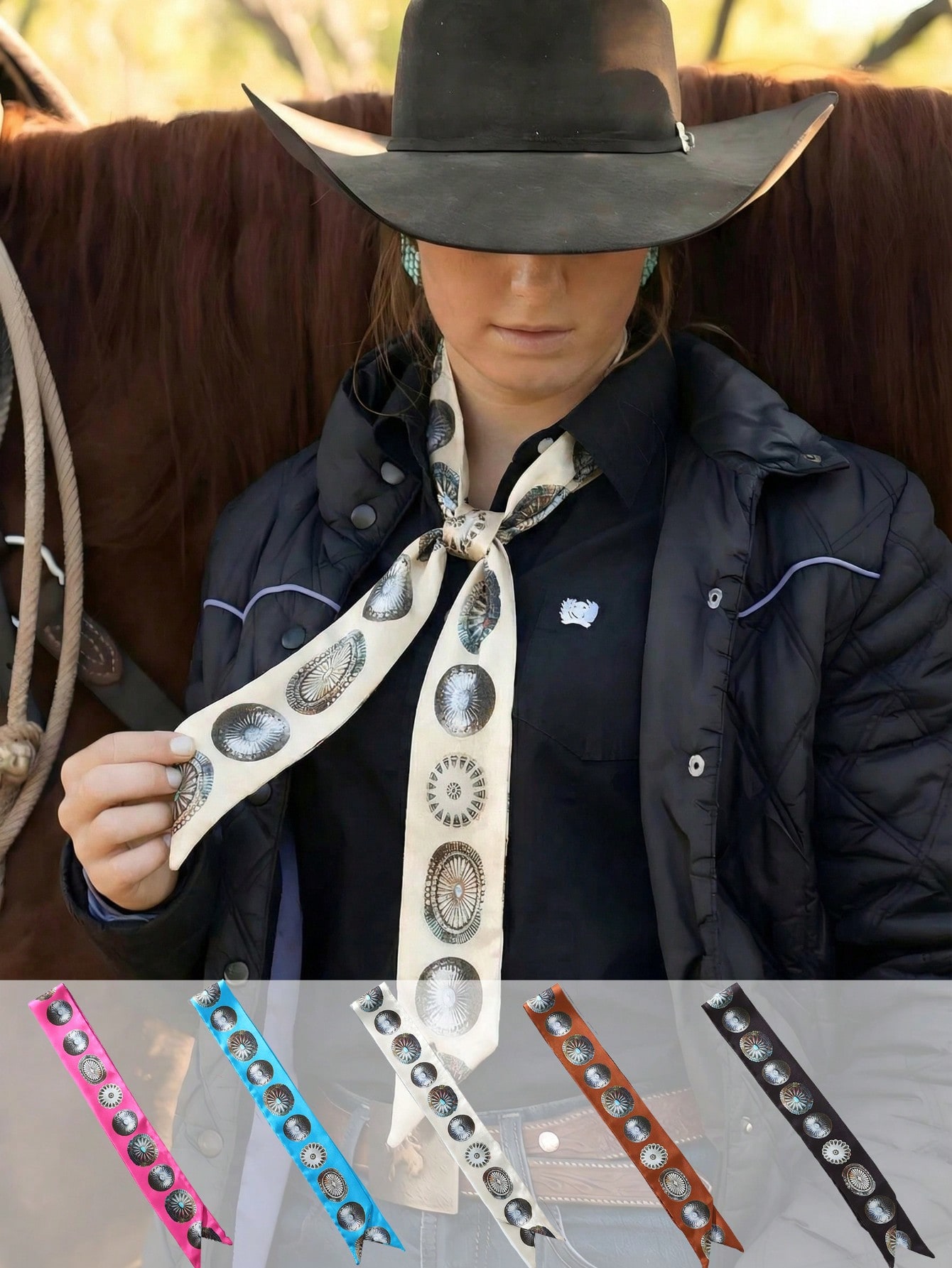 Travel Accessories Neck - 1pc Western Style Cowgirl Scarf/Sash, Versatile