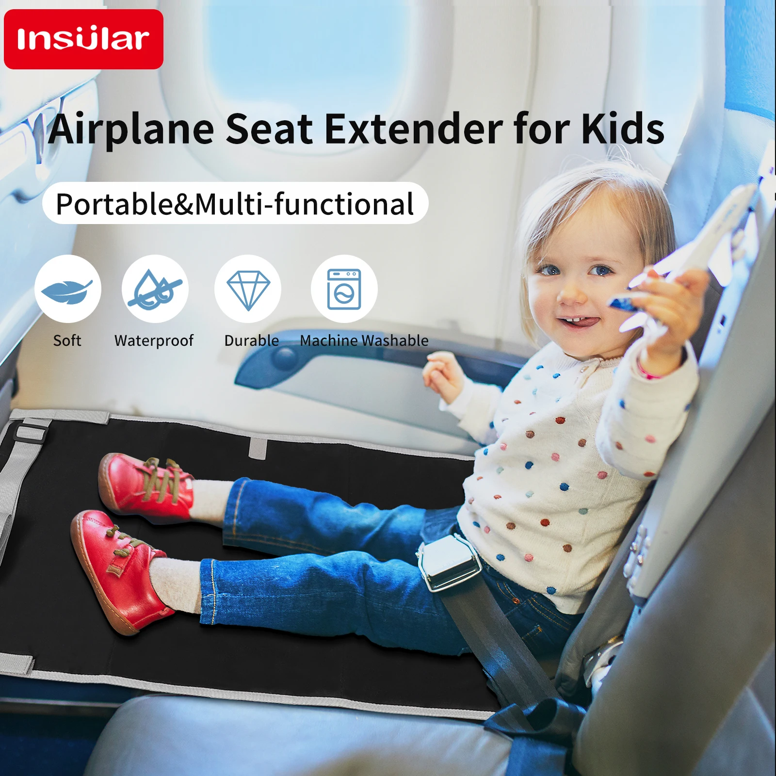 Travel Accessories For Kids - INSULAR Children Airplane Extension Pad Portable