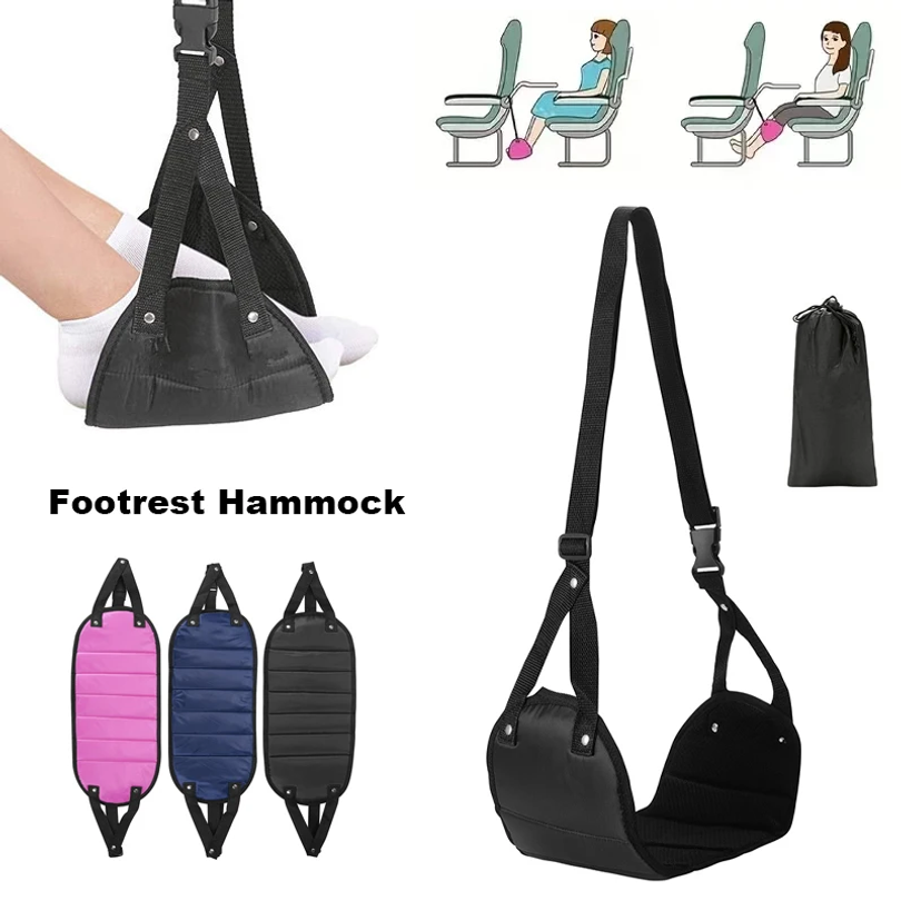 Travel Accessories Long Flight - Portable Adjustable Footrest Hammock for Airplane