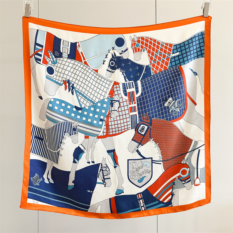Soft Silk Scarf Women Square B - Travel Accessories Gifts For Women 评论和价格
