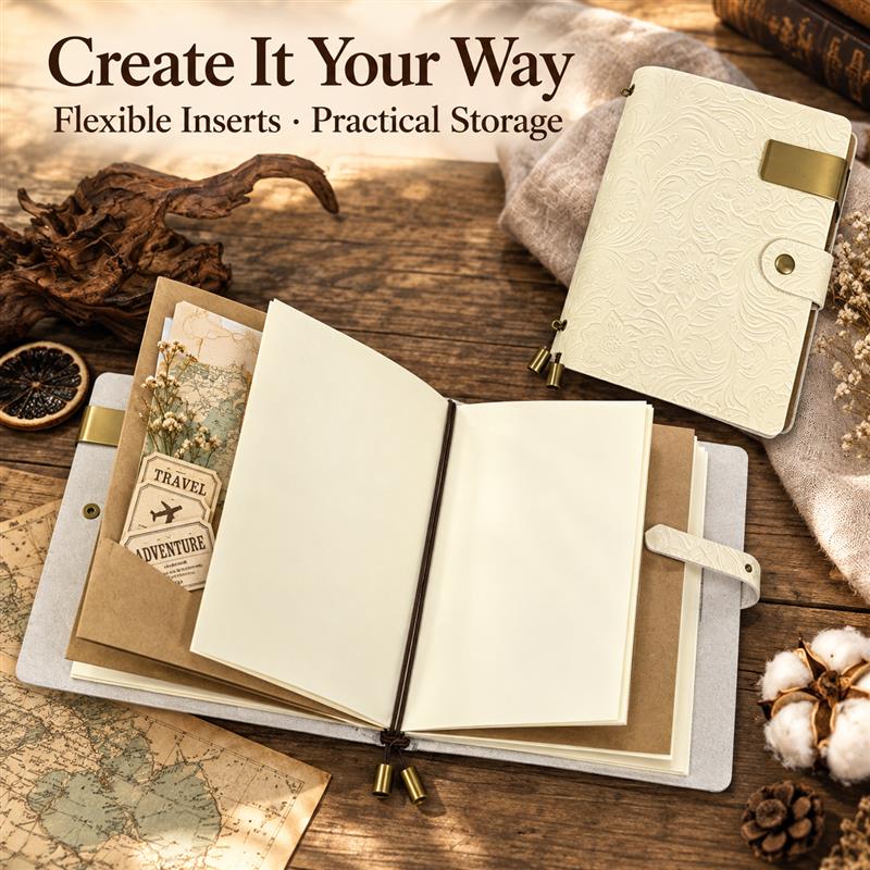 Top Grain Leather A6 Printed T - Travel Notebook Journal 评论和价格
