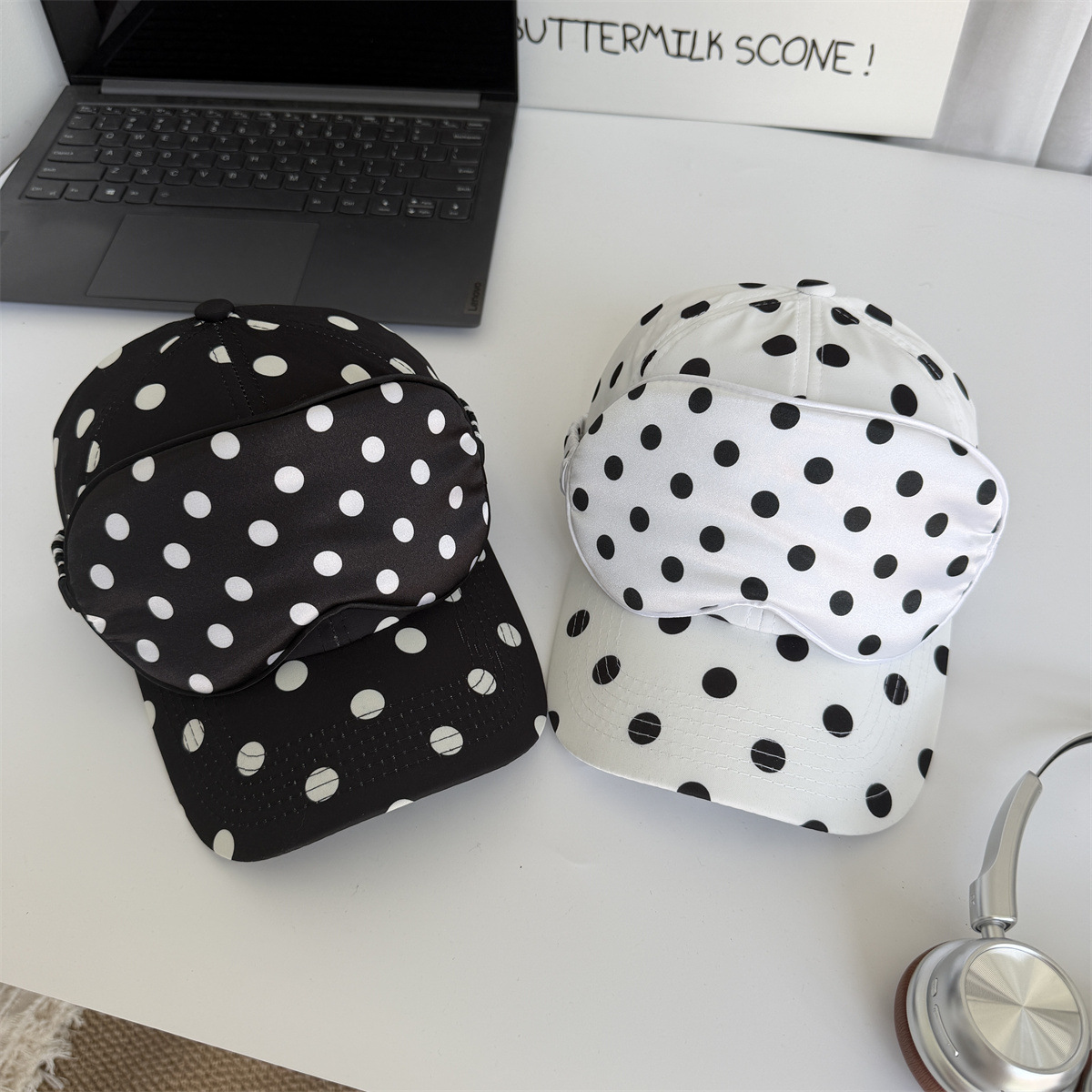 Polka Dot Baseball Cap & Eye M - Travel Accessories Kit For Women 评论和价格