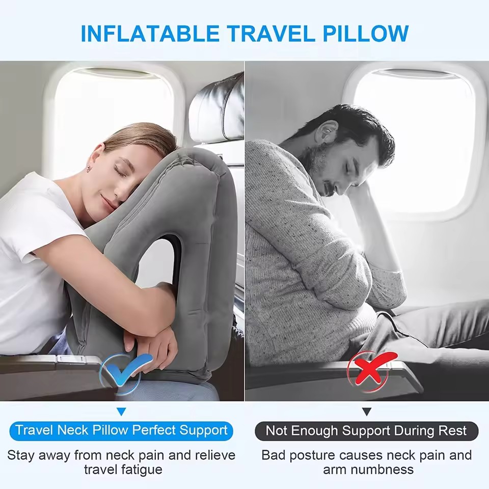 Inflatable Travel Pillow,Trave - Travel Accessories Long Flight 评论和价格