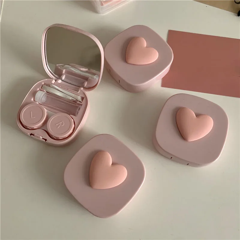 Purple Heart Contact Lens Case - Travel Accessories Kit For Women 评论和价格