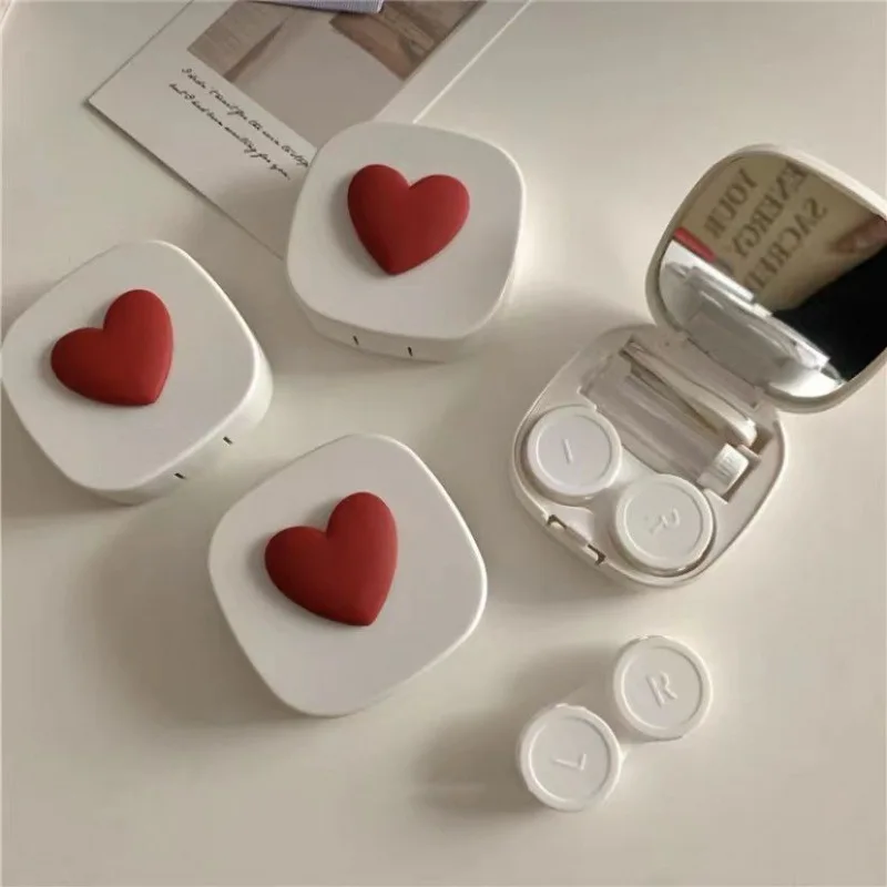 Purple Heart Contact Lens Case - Travel Accessories Kit For Women 评论和价格