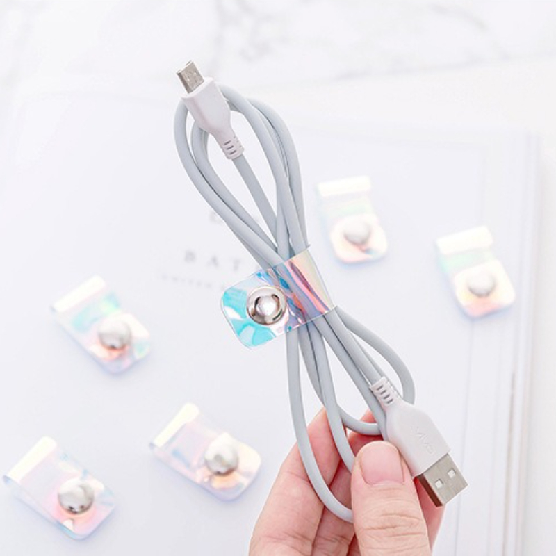5Pcs INS Laser PVC Starp Data  - Cable Organizer Travel 评论和价格