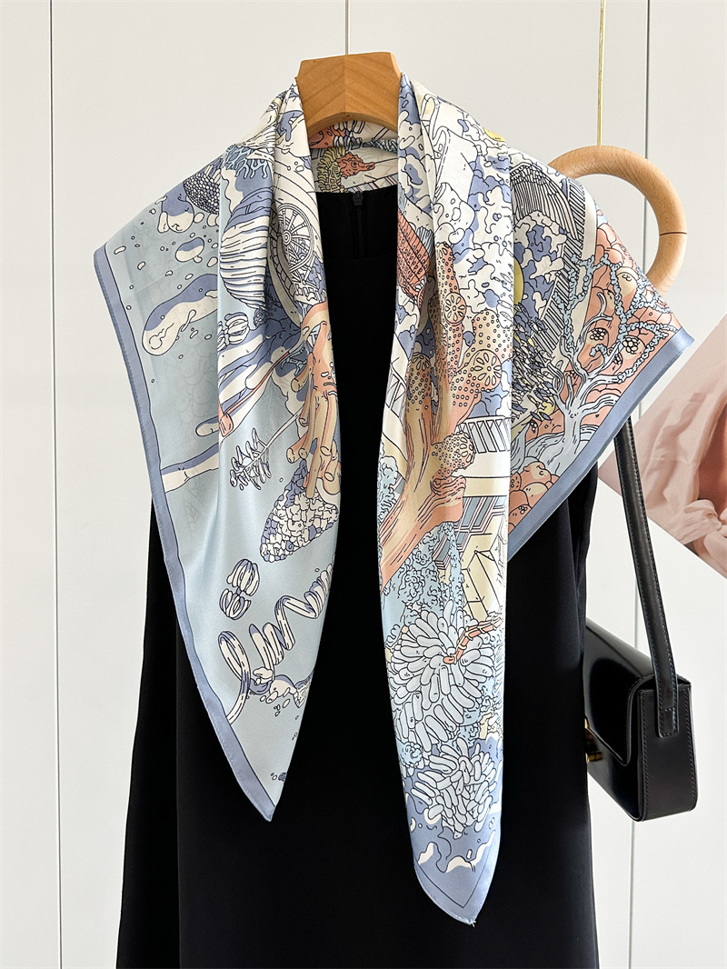 12MM Satin Silk Scarf Women 90 - Travel Accessories Gifts For Women 评论和价格