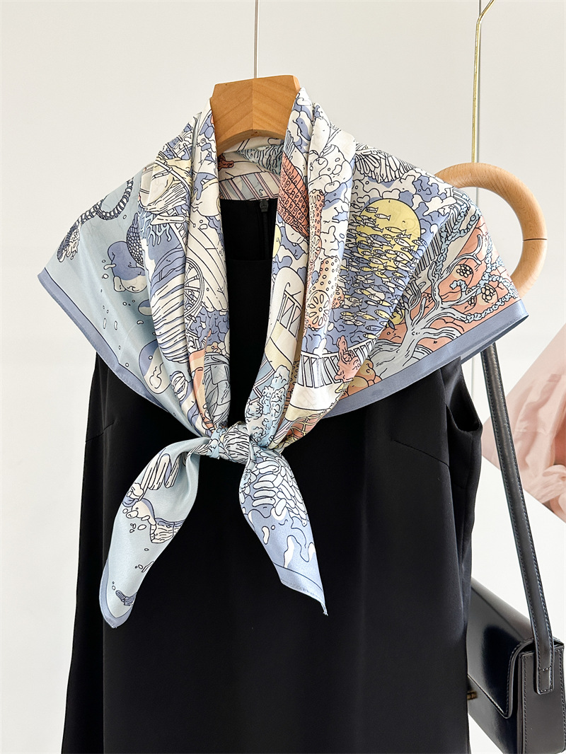 12MM Satin Silk Scarf Women 90 - Travel Accessories Gifts For Women 评论和价格