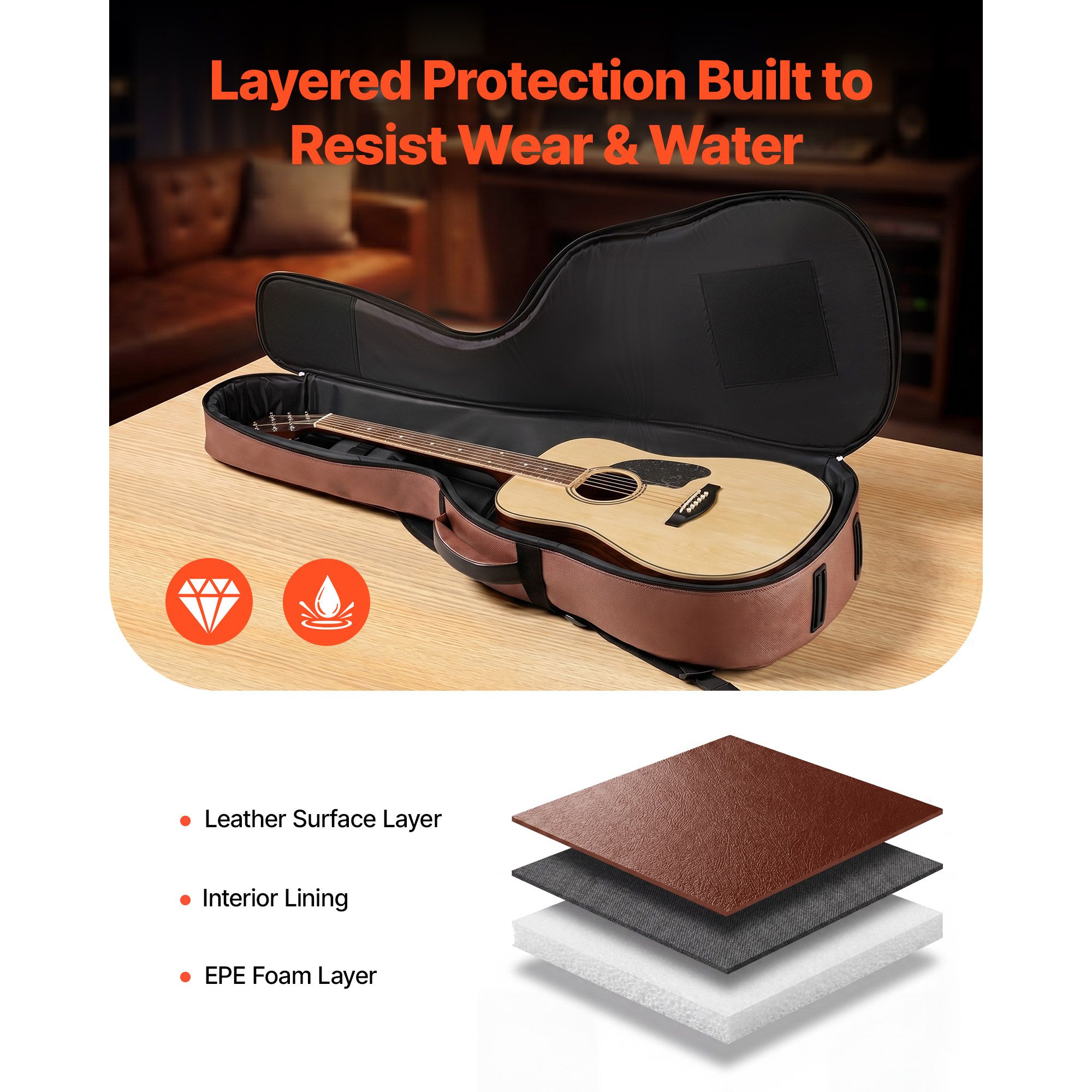 Acoustic Guitar Hard Case, 47. - Travel Accessories Box 评论和价格