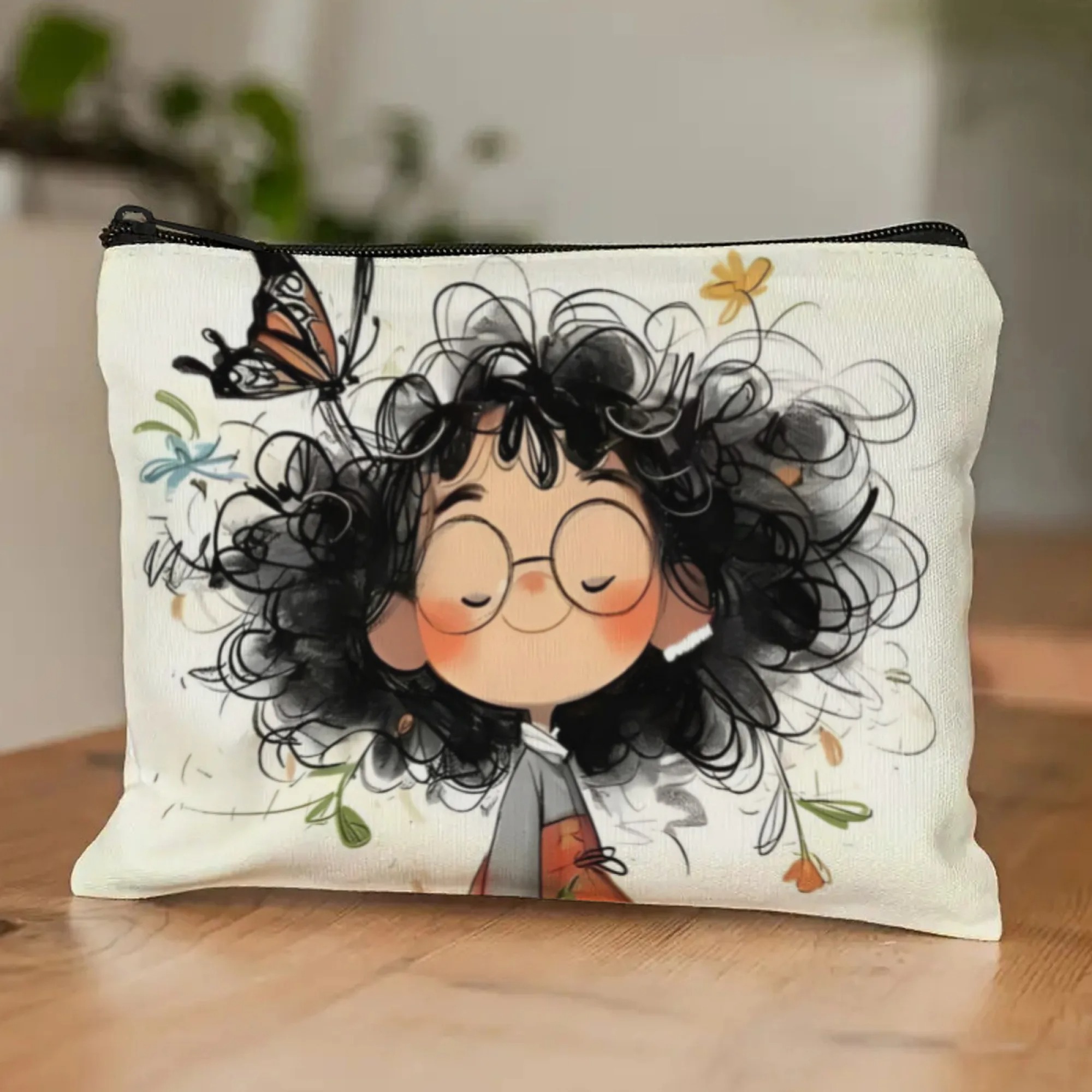 Cartoon Girl Makeup Bag Zipper - Travel Accessories Case 评论和价格