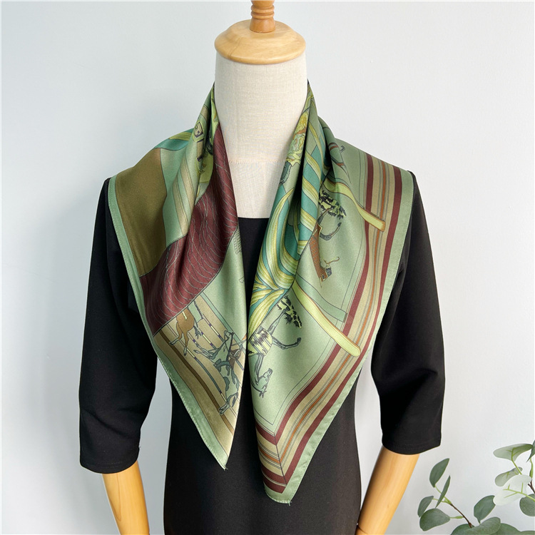 65CM Green Silk Scarf Luxury D - Travel Accessories Gifts For Women 评论和价格