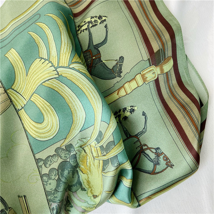 65CM Green Silk Scarf Luxury D - Travel Accessories Gifts For Women 评论和价格