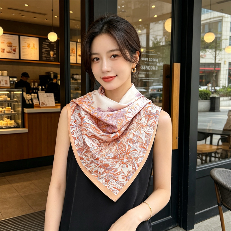 Soft Silk Scarf Women Square B - Travel Accessories Gifts For Women 评论和价格