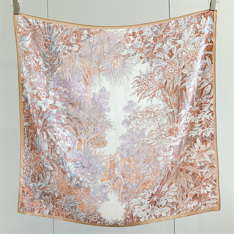 Soft Silk Scarf Women Square B - Travel Accessories Gifts For Women 评论和价格