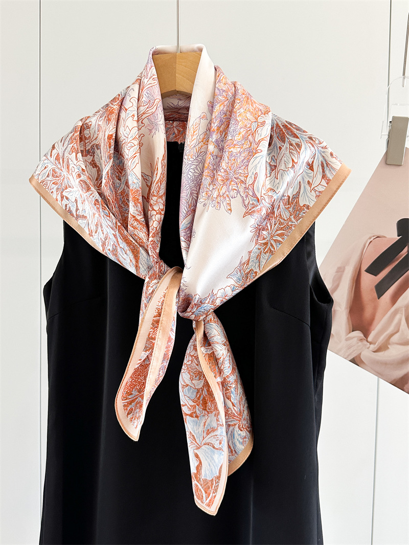 Soft Silk Scarf Women Square B - Travel Accessories Gifts For Women 评论和价格