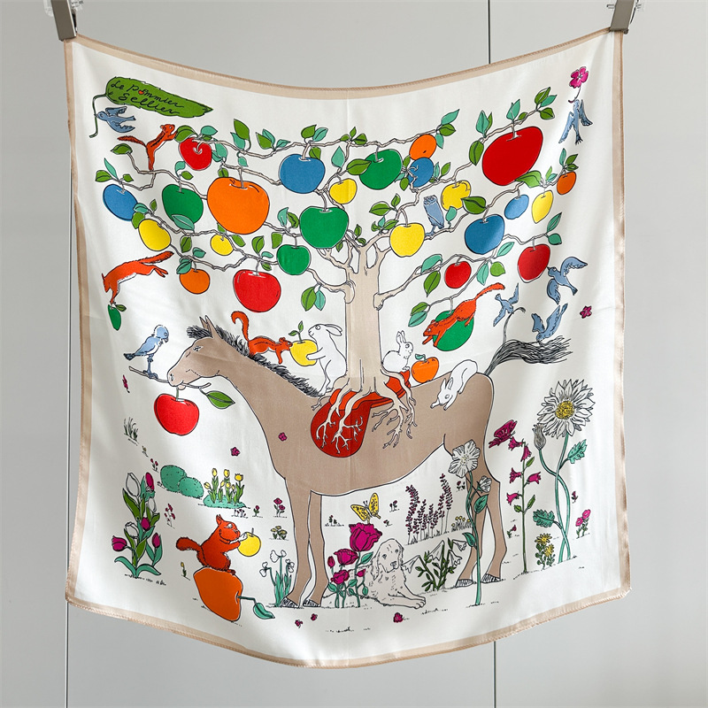 Horse Silk Scarf Women Spring  - Travel Accessories Neck 评论和价格