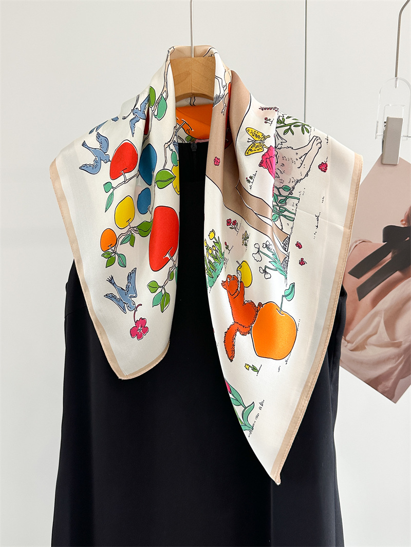 Horse Silk Scarf Women Spring  - Travel Accessories Neck 评论和价格