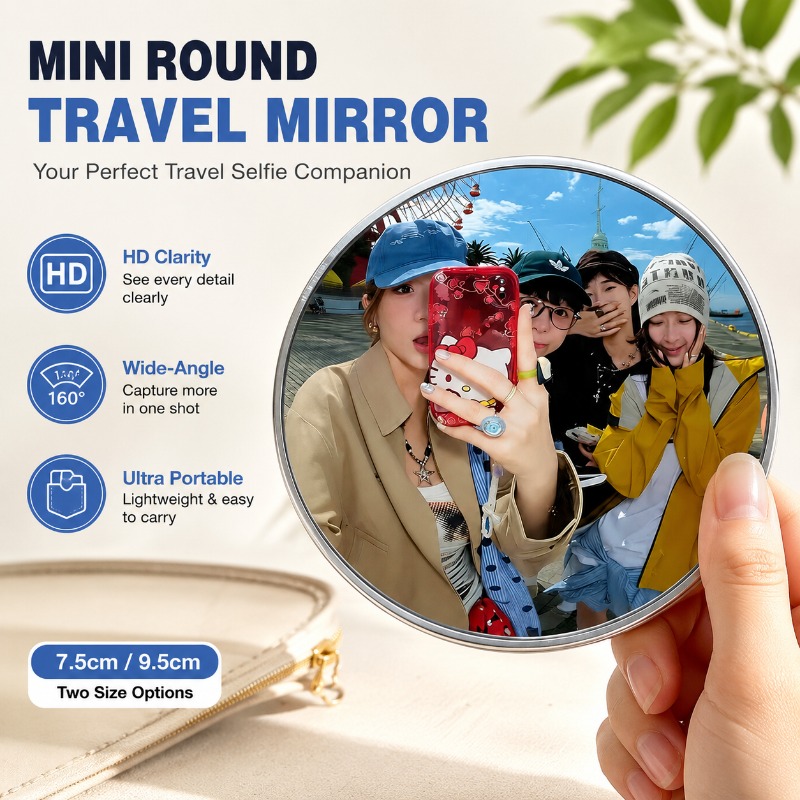 Portable Round Convex Mirror H - Travel Accessories Gadget 评论和价格