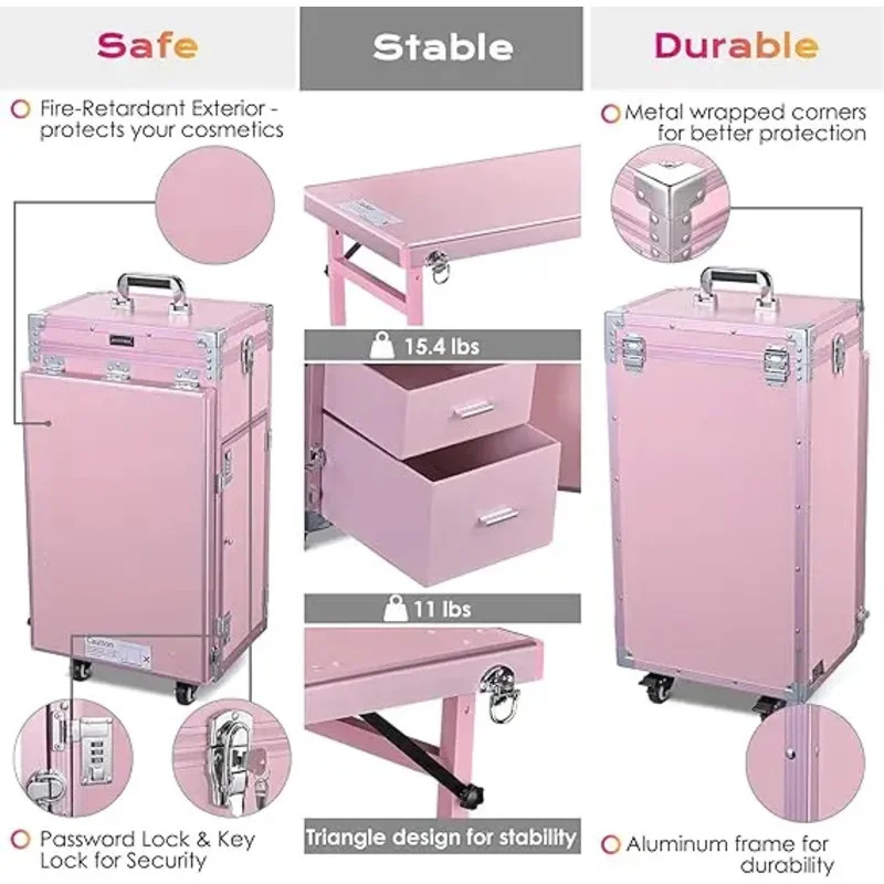 Rolling Manicure Table Foldabl - Travel Accessories In Train 评论和价格