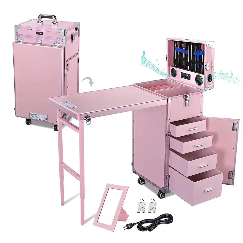 Rolling Manicure Table Foldabl - Travel Accessories In Train 评论和价格